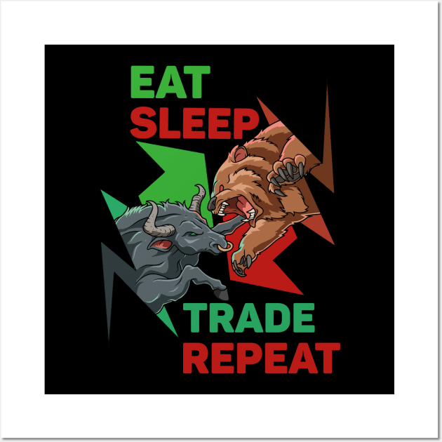 Trading Market Trend Bull Bear Forex Cryptocurrencies Stock Wall Art by melostore